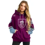 Custom Burnley Striped Sleeves Burgundy Hoodie Best Selling