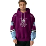 Custom Burnley Striped Sleeves Burgundy Hoodie Best Selling