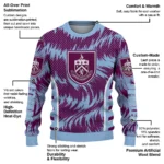 Custom Burnley Swirl Flow Burgundy Sweater Best Selling