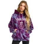Custom Burnley Tie Dye Pattern Burgundy Hoodie Best Selling