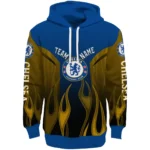 Custom Chelsea Flame Design Royal Blue Hoodie Best Selling