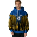 Custom Chelsea Flame Design Royal Blue Hoodie Best Selling