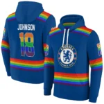 Custom Chelsea Rainbow Stripes Royal Blue Hoodie Best Selling