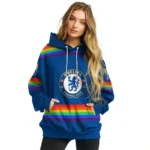 Custom Chelsea Rainbow Stripes Royal Blue Hoodie Best Selling