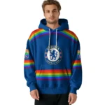 Custom Chelsea Rainbow Stripes Royal Blue Hoodie Best Selling