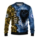 Custom Chelsea Skull Collage Royal Blue Sweater Best Selling