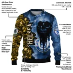 Custom Chelsea Skull Collage Royal Blue Sweater Best Selling