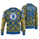 Custom Chelsea Snowflake Matrix Royal Blue Sweater Best Selling