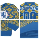 Custom Chelsea Snowflake Matrix Royal Blue Sweater Best Selling