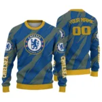 Custom Chelsea Stripe Motion Royal Blue Sweater Best Selling