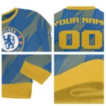 Custom Chelsea Stripe Motion Royal Blue Sweater Best Selling