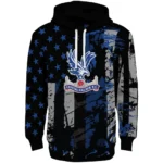 Custom Crystal Palace Distressed Flag Blue Black Hoodie Best Selling