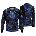 Custom Everton Antlers Pattern Royal Blue Black Sweater Best Selling