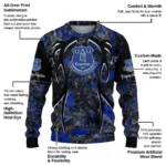 Custom Everton Antlers Pattern Royal Blue Black Sweater Best Selling