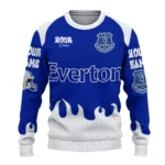 Custom Everton Flame Border Royal Blue Sweater Best Selling