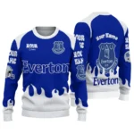 Custom Everton Flame Border Royal Blue Sweater Best Selling