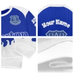 Custom Everton Flame Border Royal Blue Sweater Best Selling