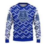 Custom Everton Lattice Gridwork Royal Blue Sweater Best Selling