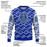 Custom Everton Lattice Gridwork Royal Blue Sweater Best Selling