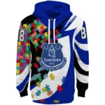 Custom Everton Puzzle Pieces Royal Blue Hoodie Best Selling