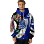 Custom Everton Puzzle Pieces Royal Blue Hoodie Best Selling