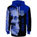 Custom Everton Skull Motif Royal Blue Black Hoodie Best Selling