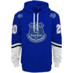 Custom Everton Striped Sleeves Royal Blue Hoodie Best Selling