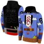 Custom Fulham Mario Blue Black Hoodie Best Selling