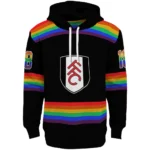 Custom Fulham Rainbow Stripes Black Hoodie Best Selling