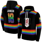 Custom Fulham Rainbow Stripes Black Hoodie Best Selling