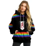 Custom Fulham Rainbow Stripes Black Hoodie Best Selling