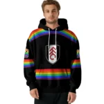 Custom Fulham Rainbow Stripes Black Hoodie Best Selling