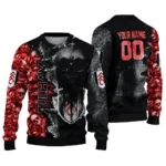 Custom Fulham Skull Collage Black Sweater Best Selling