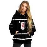 Custom Fulham Striped Pattern Black Hoodie Best Selling