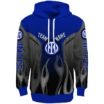Custom Inter Milan Flame Design Blue Hoodie Best Selling