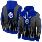 Custom Inter Milan Flame Design Blue Hoodie Best Selling