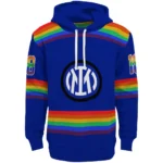 Custom Inter Milan Rainbow Stripes Blue Hoodie Best Selling