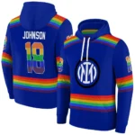 Custom Inter Milan Rainbow Stripes Blue Hoodie Best Selling