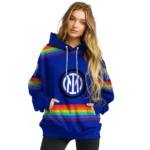 Custom Inter Milan Rainbow Stripes Blue Hoodie Best Selling