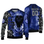 Custom Inter Milan Skull Collage Blue Sweater Best Selling