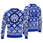 Custom Inter Milan Snowflake Matrix Blue Sweater Best Selling