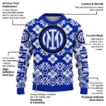 Custom Inter Milan Snowflake Matrix Blue Sweater Best Selling