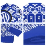 Custom Inter Milan Snowflake Matrix Blue Sweater Best Selling
