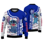 Custom Inter Milan Stitch Art Prints Blue Sweater Best Selling