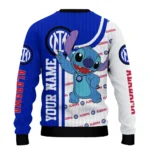 Custom Inter Milan Stitch Art Prints Blue Sweater Best Selling