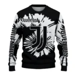 Custom Juventus Burst Swirl Black Sweater Best Selling