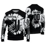 Custom Juventus Burst Swirl Black Sweater Best Selling