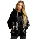 Custom Juventus Distressed Flag Black Hoodie Best Selling