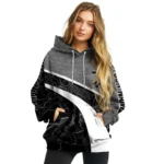 Custom Juventus Hexagonal Mesh Black Gray Hoodie Best Selling