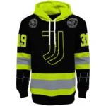 Custom Juventus Safety Motif Black Neon Green Hoodie Best Selling
